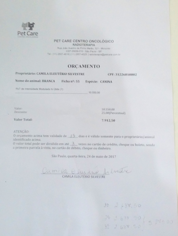 Orçamento da Radioterapia (Fase 1)